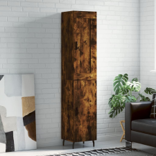 vidaXL füstös tölgy színű szerelt fa magasszekrény 34,5x34x180 cm bútor