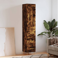 vidaXL füstös tölgy színű szerelt fa magasszekrény 34,5x34x180 cm bútor