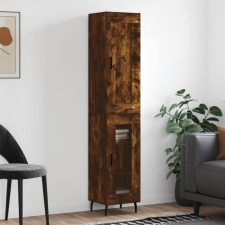 vidaXL füstös tölgy színű szerelt fa magasszekrény 34,5x34x180 cm bútor