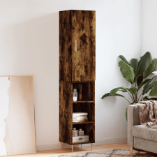 vidaXL füstös tölgy színű szerelt fa magasszekrény 34,5x34x180 cm bútor