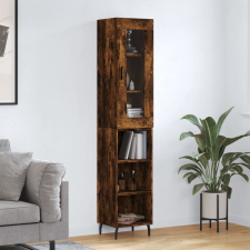 vidaXL füstös tölgy színű szerelt fa magasszekrény 34,5x34x180 cm bútor
