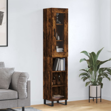vidaXL füstös tölgy színű szerelt fa magasszekrény 34,5x34x180 cm bútor