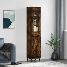 vidaXL füstös tölgy színű szerelt fa magasszekrény 34,5x34x180 cm bútor
