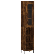 vidaXL füstös tölgy színű szerelt fa magasszekrény 34,5x34x180 cm (3199374) bútor