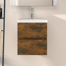 vidaXL füstös tölgy színű szerelt fa mosdószekrény 41 x 38,5 x 45 cm fürdőszoba bútor