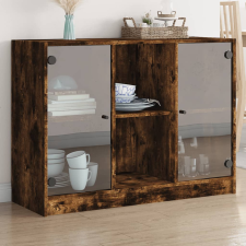 vidaXL füstös tölgy színű szerelt fa tálalószekrény 102x37x75,5 cm bútor