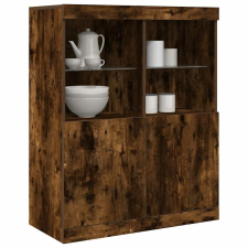 vidaXL füstös tölgy színű szerelt fa tálalószekrény 81x37x100 cm bútor