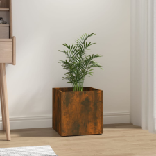 vidaXL füstös tölgy színű szerelt fa virágtartó 40 x 40 x 40 cm kerti tárolás