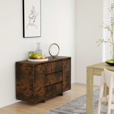 vidaXL füstös tölgy színű tálalószekrény 3 fiókkal 120 x 41 x 75 cm bútor