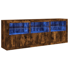 vidaXL füstös tölgy színű tálalószekrény LED-ekkel 181,5x37x67 cm (3209006) bútor