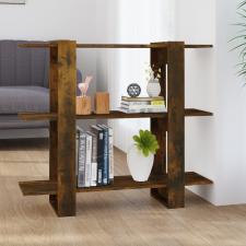 vidaXL füstös tölgy színű térelválasztó könyvszekrény 100x30x87 cm bútor