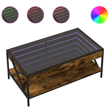 vidaXL füstös tölgy végtelen hatású LED-es dohányzóasztal 90x50x38 cm (847709) bútor