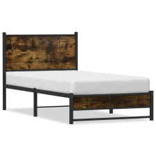 vidaXL füstös tölgyszínű fém ágykeret matrac nélkül 75 x 190 cm ágy és ágykellék
