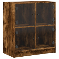 vidaXL füstös tölgyszínű kisszekrény üvegajtókkal 68 x 37 x 75,5 cm (836382) bútor