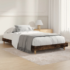 vidaXL füstös tölgyszínű szerelt fa ágykeret 100 x 200 cm ágy és ágykellék