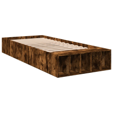 vidaXL füstös tölgyszínű szerelt fa ágykeret 100 x 200 cm ágy és ágykellék