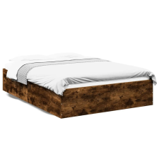vidaXL füstös tölgyszínű szerelt fa ágykeret 120 x 190 cm ágy és ágykellék