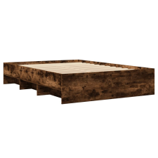 vidaXL füstös tölgyszínű szerelt fa ágykeret 120 x 190 cm (3295699) ágy és ágykellék