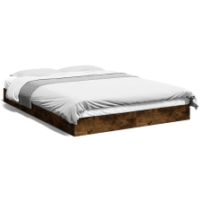 vidaXL füstös tölgyszínű szerelt fa ágykeret 120 x 200 cm ágy és ágykellék