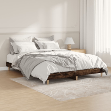 vidaXL Füstös tölgyszínű szerelt fa ágykeret 140x190 cm ágy és ágykellék
