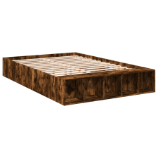 vidaXL füstös tölgyszínű szerelt fa ágykeret 140x190 cm ágy és ágykellék