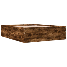 vidaXL füstös tölgyszínű szerelt fa ágykeret 150 x 200 cm (3280920) ágy és ágykellék