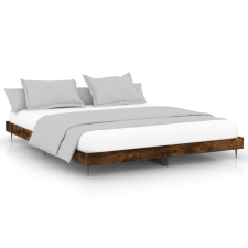 vidaXL füstös tölgyszínű szerelt fa ágykeret 150 x 200 cm (832242) ágy és ágykellék