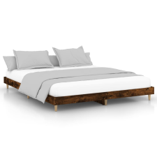 vidaXL füstös tölgyszínű szerelt fa ágykeret 160 x 200 cm (832026) ágy és ágykellék