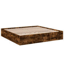 vidaXL füstös tölgyszínű szerelt fa ágykeret 200 x 200 cm (3280990) ágy és ágykellék