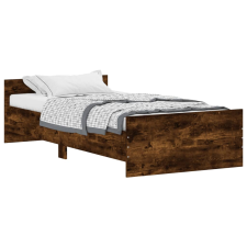 vidaXL füstös tölgyszínű szerelt fa ágykeret 90 x 200 cm (835929) ágy és ágykellék