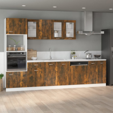 vidaXL füstös tölgyszínű szerelt fa alsó mosogatószekrény 80x46x81,5cm bútor