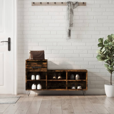vidaXL füstös tölgyszínű szerelt fa cipősszekrény 102 x 36 x 60 cm bútor