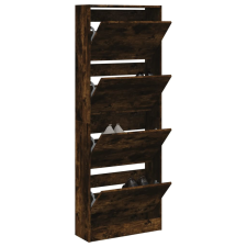 vidaXL füstös tölgyszínű szerelt fa cipőszekrény 60 x 21 x 163,5 cm bútor