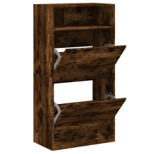 vidaXL füstös tölgyszínű szerelt fa cipőszekrény 60x34x116 cm (840019) bútor