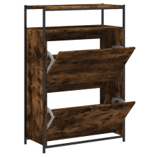 vidaXL füstös tölgyszínű szerelt fa cipőszekrény 75x34x112 cm (840036) bútor