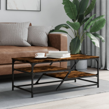 vidaXL füstös tölgyszínű szerelt fa dohányzóasztal 100 x 49 x 40 cm bútor
