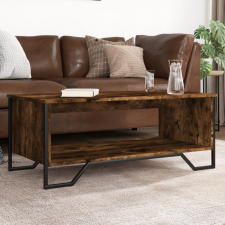 vidaXL füstös tölgyszínű szerelt fa dohányzóasztal 100 x 51 x 40 cm bútor