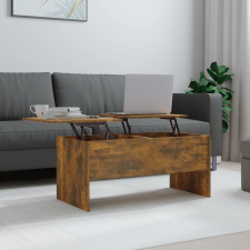 vidaXL füstös tölgyszínű szerelt fa dohányzóasztal 102x50,5x46,5 cm bútor