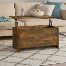 vidaXL füstös tölgyszínű szerelt fa dohányzóasztal 102x55,5x52,5 cm bútor