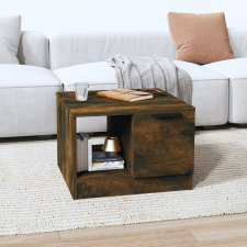 vidaXL füstös tölgyszínű szerelt fa dohányzóasztal 50 x 50 x 36 cm bútor
