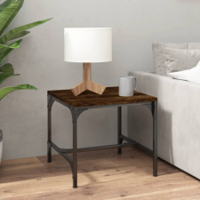 vidaXL füstös tölgyszínű szerelt fa dohányzóasztal 50x50x35 cm bútor