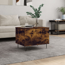 vidaXL füstös tölgyszínű szerelt fa dohányzóasztal 60x44,5x45 cm bútor