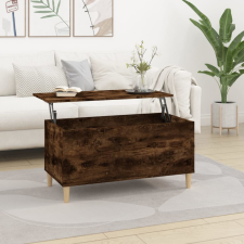 vidaXL füstös tölgyszínű szerelt fa dohányzóasztal 90 x 44,5 x 45 cm bútor