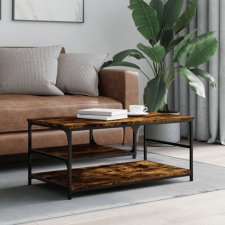 vidaXL füstös tölgyszínű szerelt fa dohányzóasztal 90 x 49 x 40 cm bútor
