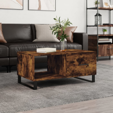 vidaXL füstös tölgyszínű szerelt fa dohányzóasztal 90 x 50 x 40 cm bútor