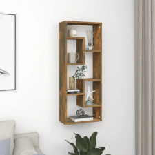 vidaXL füstös tölgyszínű szerelt fa fali polc 36 x 16 x 90 cm bútor