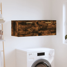 vidaXL füstös tölgyszínű szerelt fa faliszekrény 100 x 36,5 x 35 cm bútor