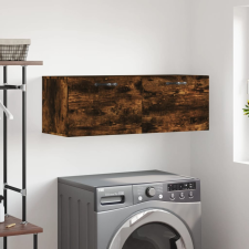 vidaXL füstös tölgyszínű szerelt fa faliszekrény 100 x 36,5 x 35 cm bútor