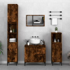 vidaXL Füstös tölgyszínű szerelt fa fürdőszobaszekrény 30x30x100 cm (819817) fürdőszoba bútor