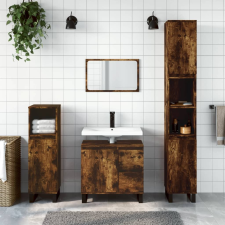 vidaXL füstös tölgyszínű szerelt fa fürdőszobaszekrény 65 x 33 x 60 cm fürdőszoba bútor